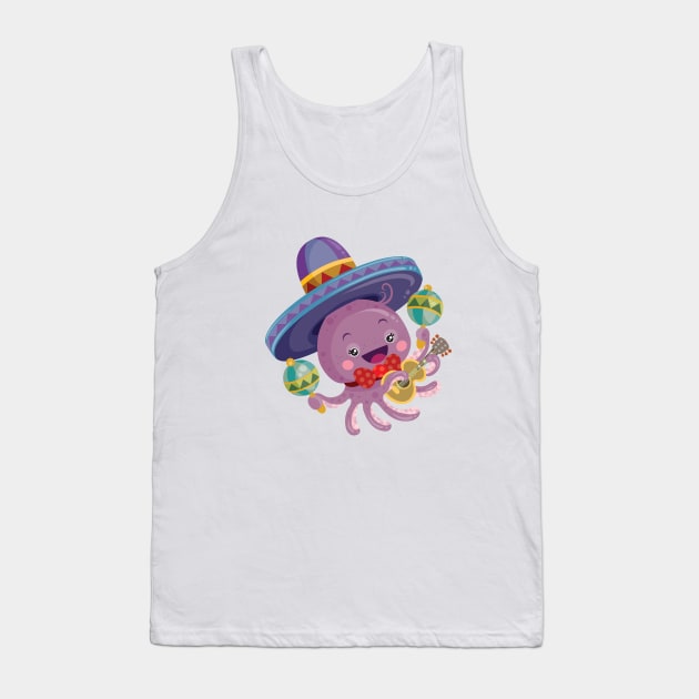 Happy little octopus Tank Top by Kopirin